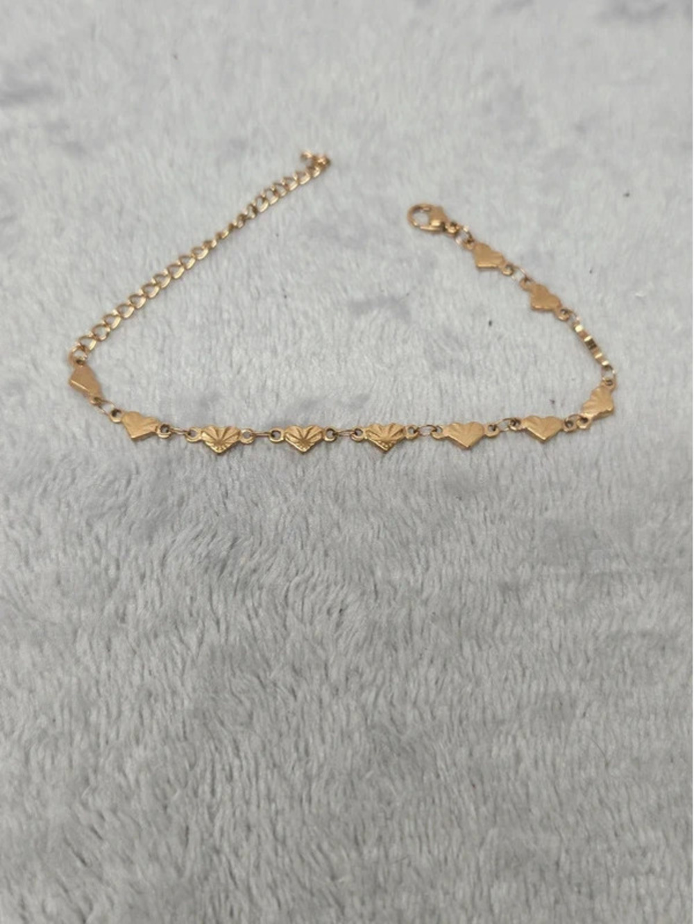 Gold Plated Heart Charm Bracelet